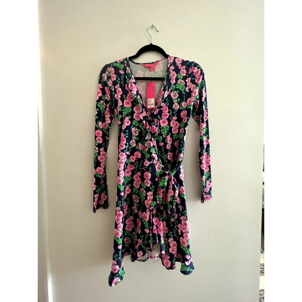 NWT!! Lilly Pulitzer Mirelle Romper Oyster Bay Navy De Vine Wrap Stretch Dress - Picture 6 of 10
